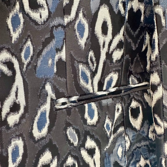 Rag & Bone Vibrant Blue & White Ikat Blazer Size 10 - Picture 3 of 9